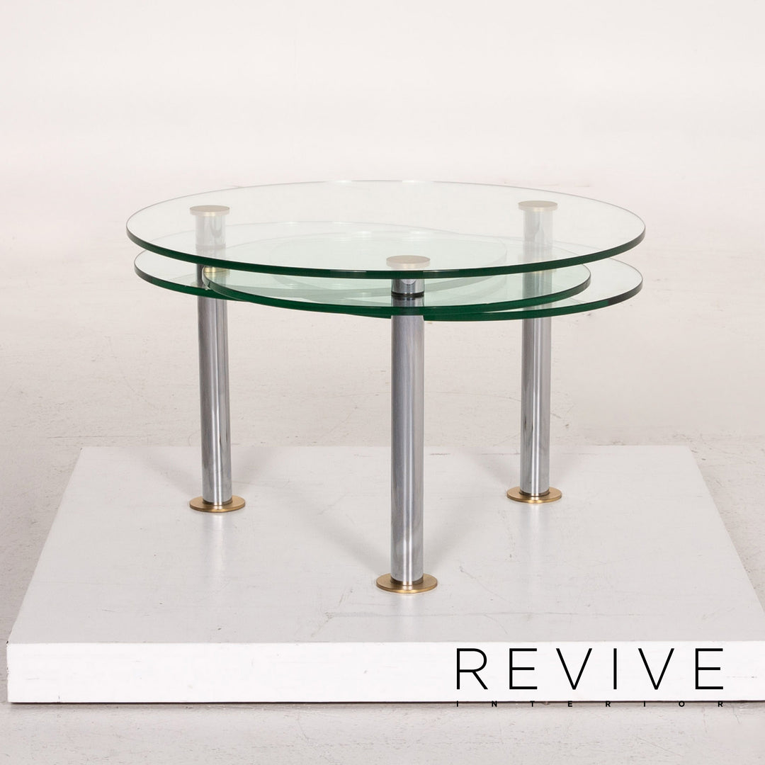 Ronald Schmitt K 180 glass coffee table silver function extendable #14602
