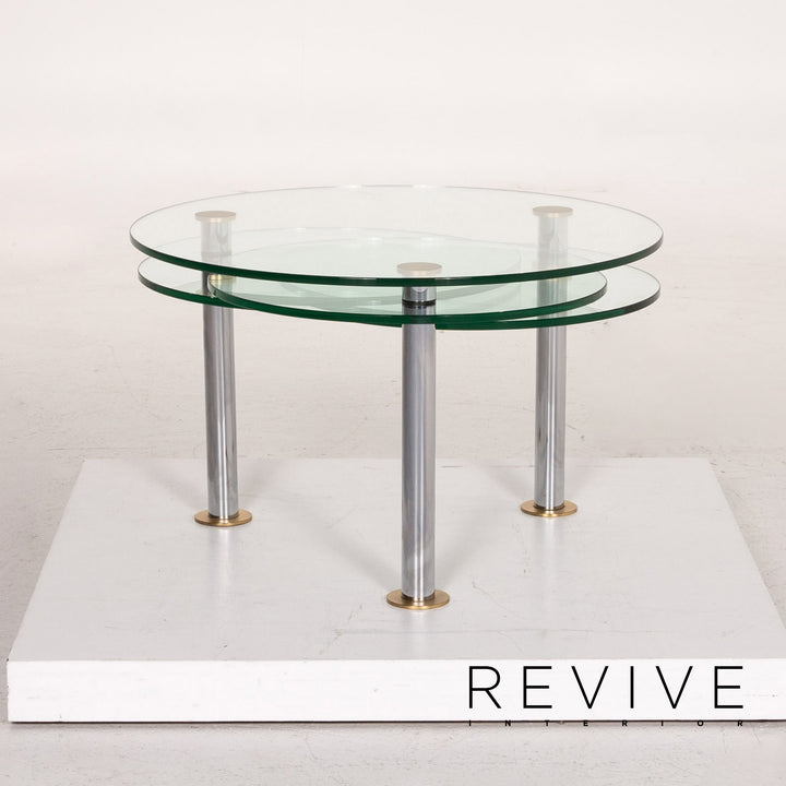 Ronald Schmitt K 180 glass coffee table silver function extendable #14602