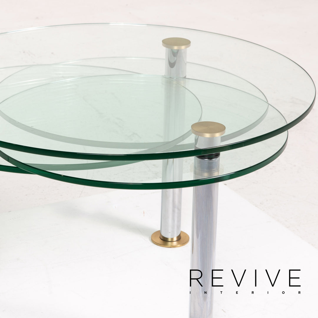 Ronald Schmitt K 180 glass coffee table silver function extendable #14602