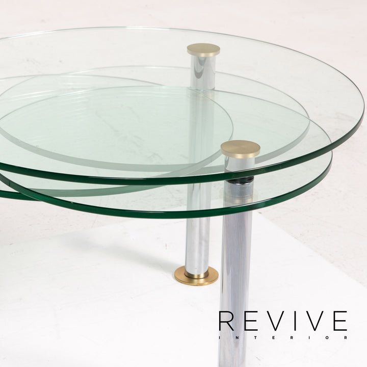 Ronald Schmitt K 180 glass coffee table silver function extendable #14602