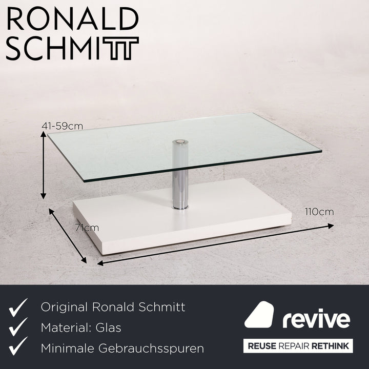 Ronald Schmitt K 436 Glas Couchtisch Weiß Tisch #13549