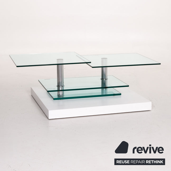 Ronald Schmitt K 500 Glas Couchtisch Metall Tisch Funktion Verstellbar Ausziehbar #13927