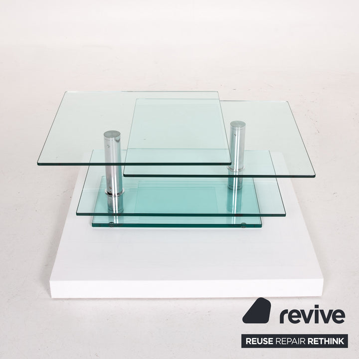 Ronald Schmitt K 500 Glas Couchtisch Metall Tisch Funktion Verstellbar Ausziehbar #13927