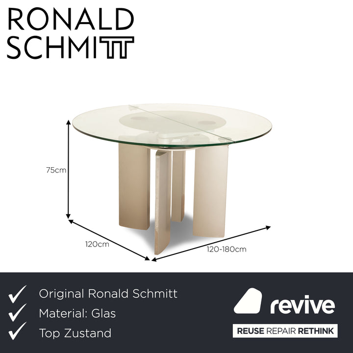 Ronald Schmitt K / G 750 / E glass dining table silver function