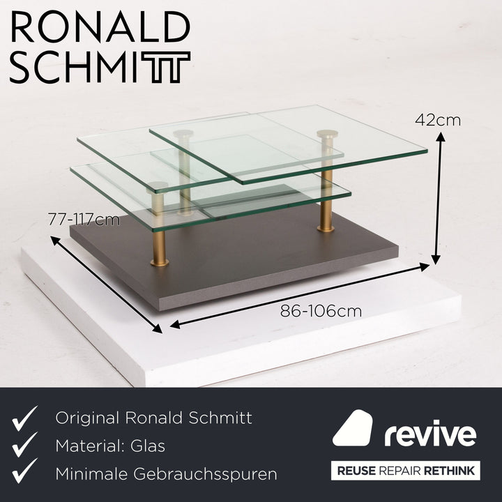 Ronald Schmitt K505 Glas Tisch Grau Couchtisch #14301