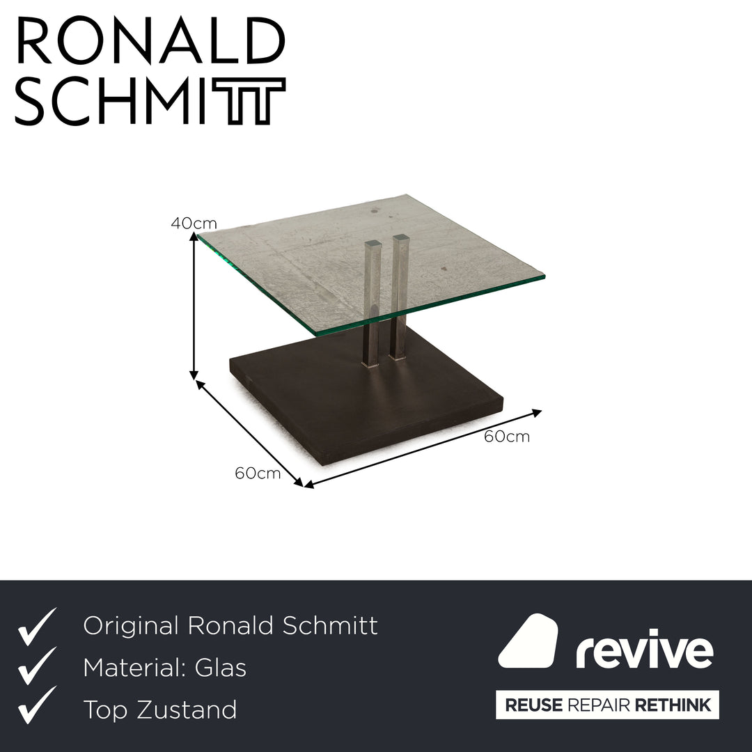 Ronald Schmitt K925 Glass Coffee Table Gray Concrete Look Side Table