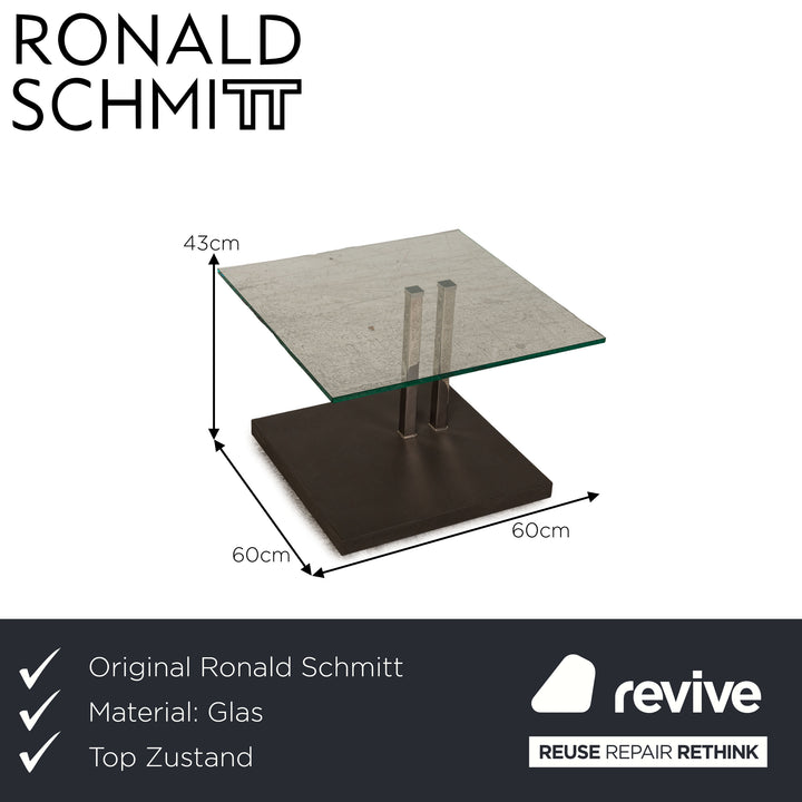 Ronald Schmitt K925 Glas Couchtisch Grau Betonoptik Beistelltisch