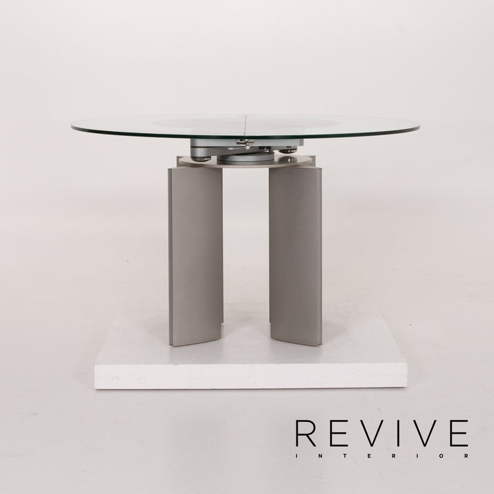 Ronald Schmitt K/G 750/E glass dining table metal table extendable function #13417