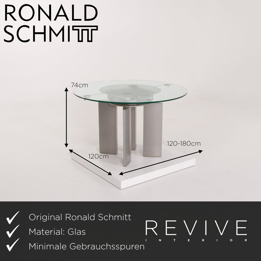 Ronald Schmitt K/G 750/E Glas Esstisch Metall Tisch Ausziebar Funktion #13417