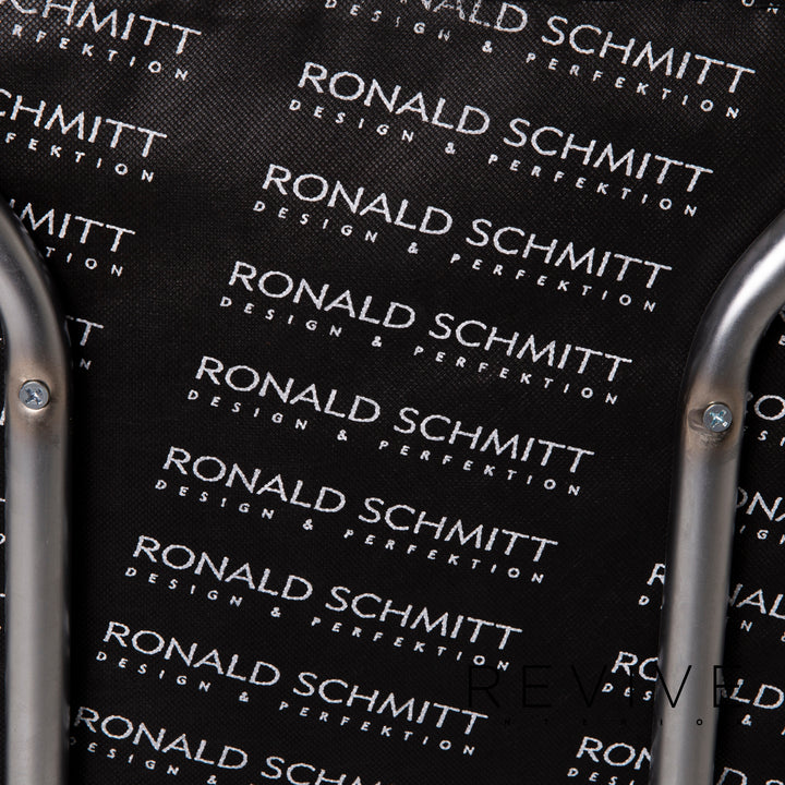 Ronald Schmitt Leder Stuhl Garnitur Schwarz Set 6x #15398