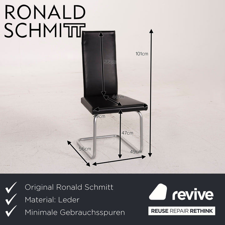 Ronald Schmitt Leder Stuhl Schwarz #15397