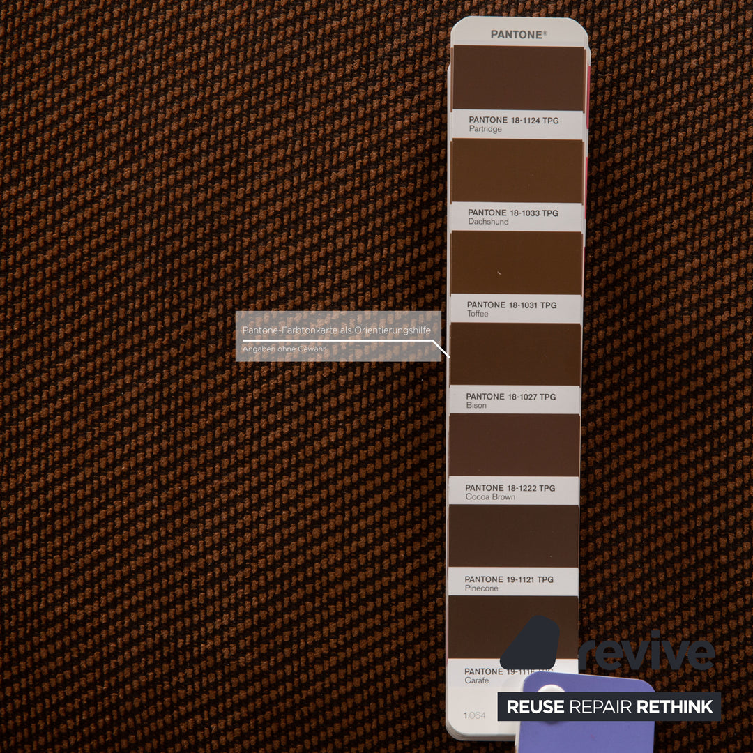 Rosenthal Stoff Dreisitzer Braun Vintage 1970er Jahre