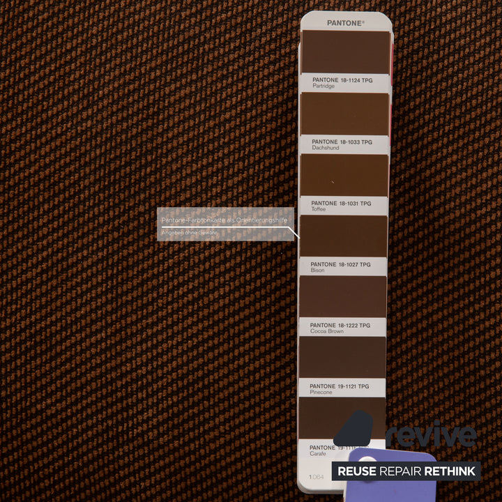 Rosenthal Stoff Dreisitzer Braun Vintage 1970er Jahre