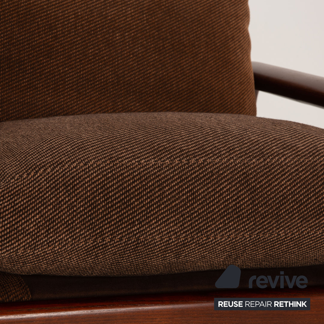 Rosenthal Stoff Dreisitzer Braun Vintage 1970er Jahre