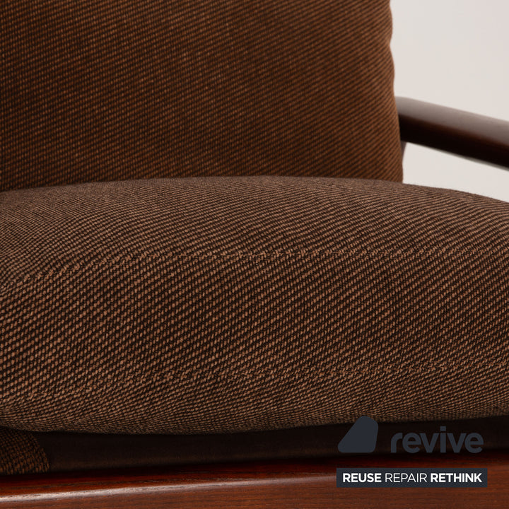 Rosenthal Stoff Dreisitzer Braun Vintage 1970er Jahre