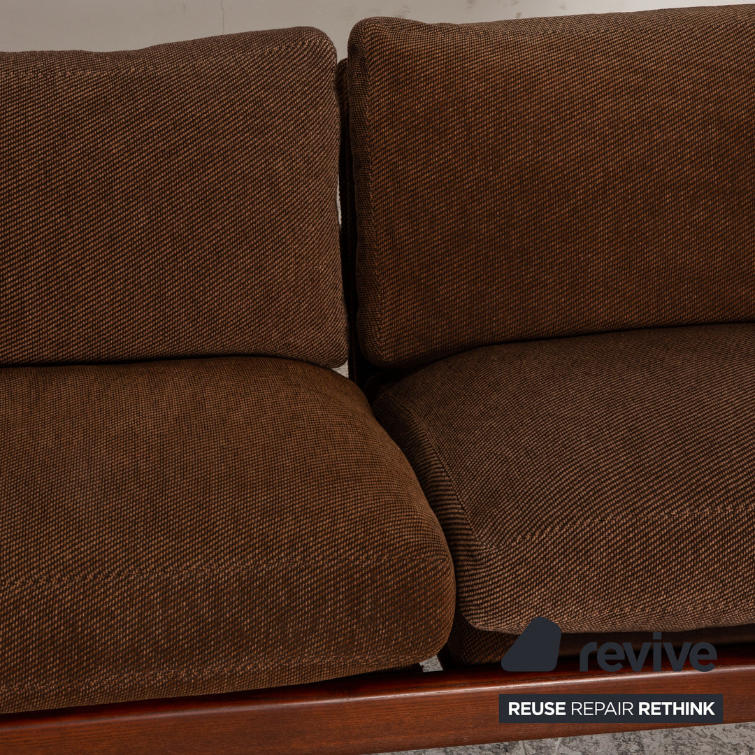 Rosenthal Stoff Dreisitzer Braun Vintage 1970er Jahre