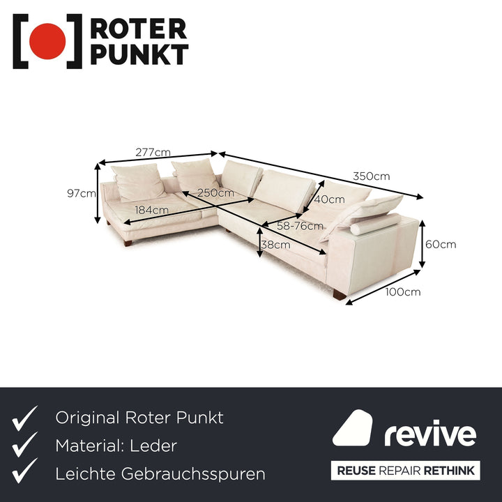 Red dot leather corner sofa gray chaise longue right