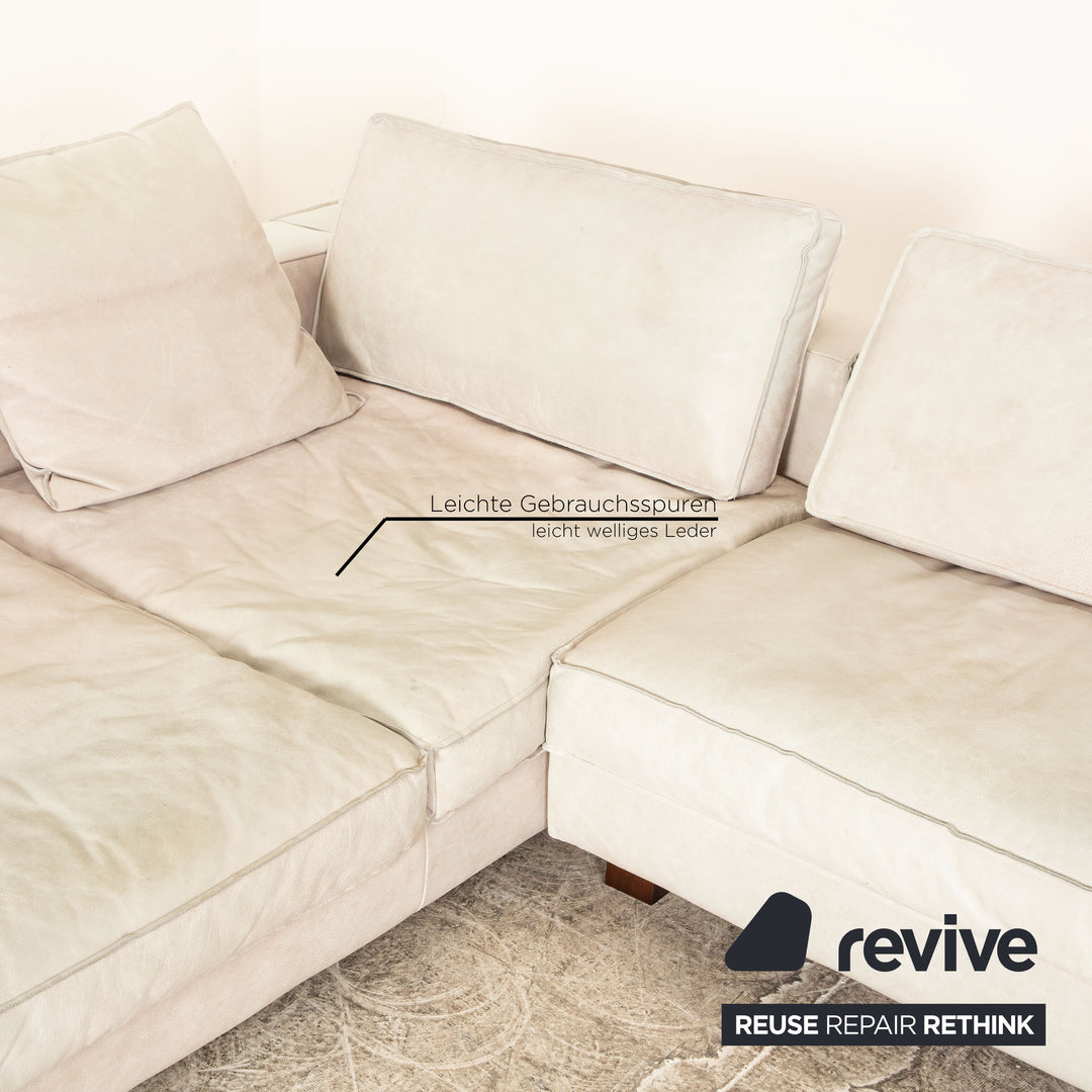 Red dot leather corner sofa gray chaise longue right