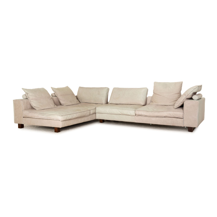 Red dot leather corner sofa gray chaise longue right