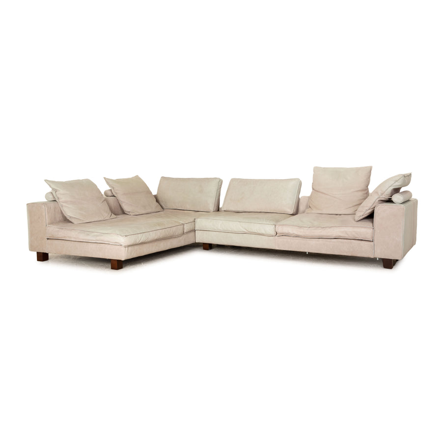 Red dot leather corner sofa gray chaise longue right