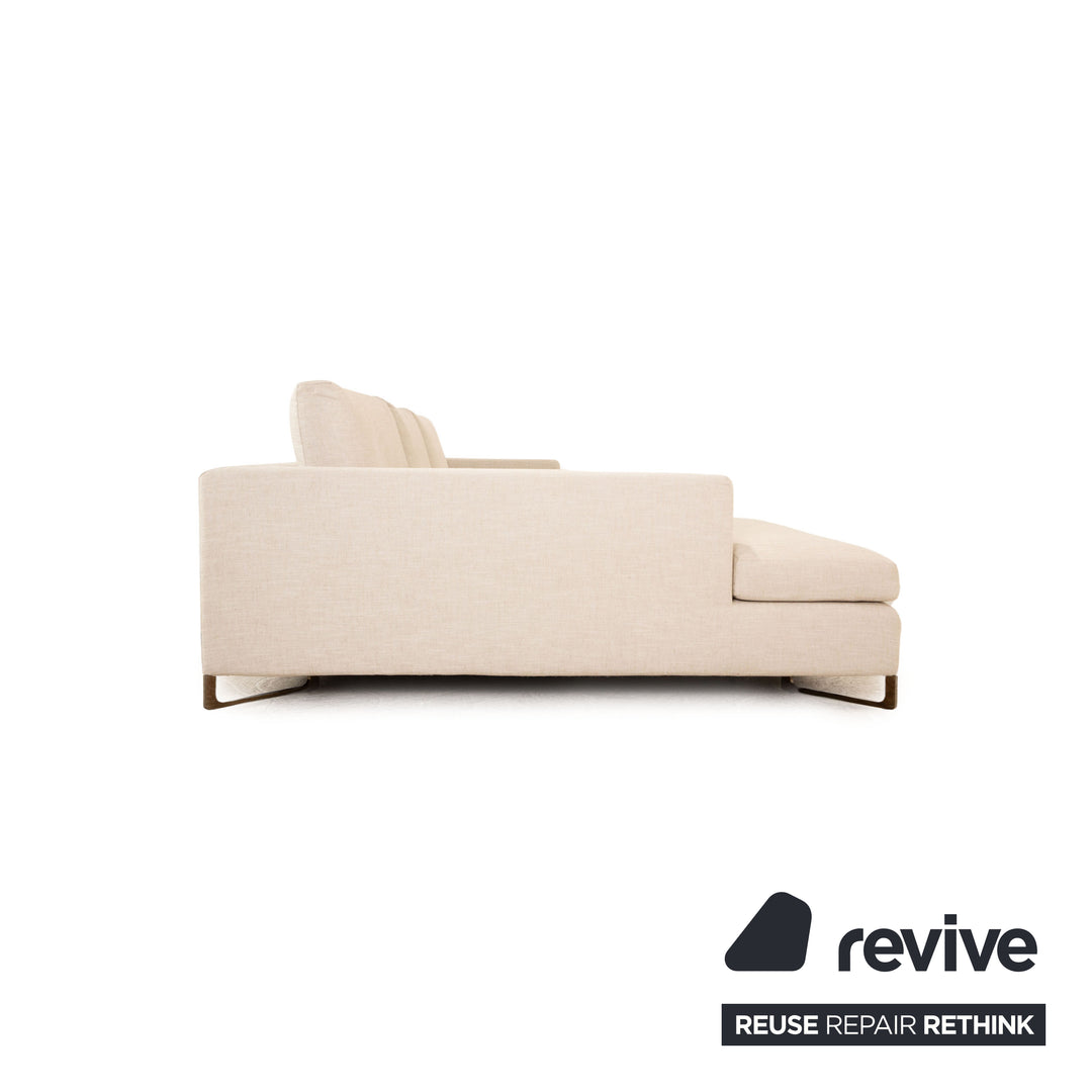 Saba Italia No Logo Fabric Corner Sofa Beige Recamiere Left Sofa Couch