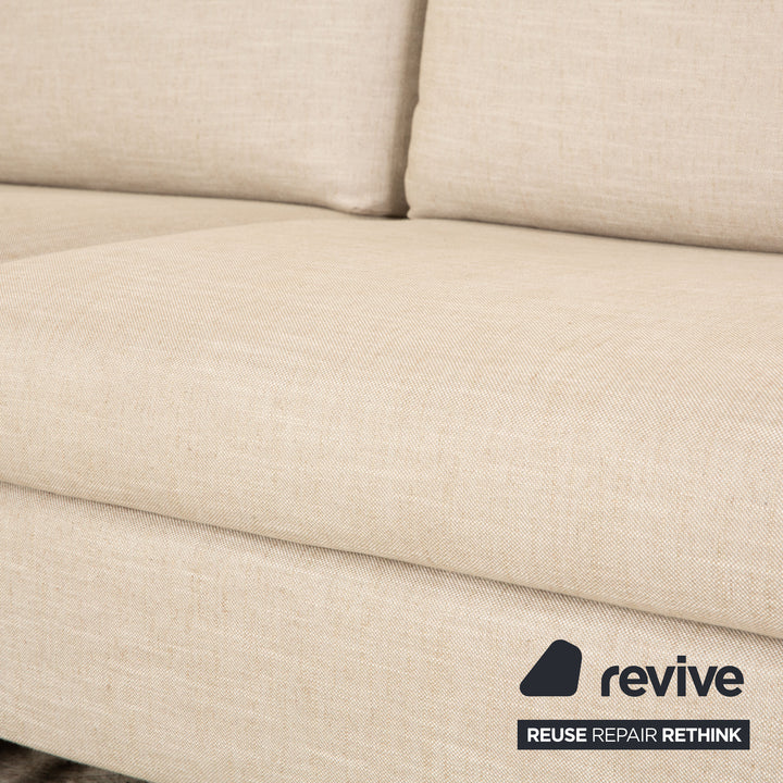 Saba Italia No Logo Fabric Corner Sofa Beige Recamiere Left Sofa Couch