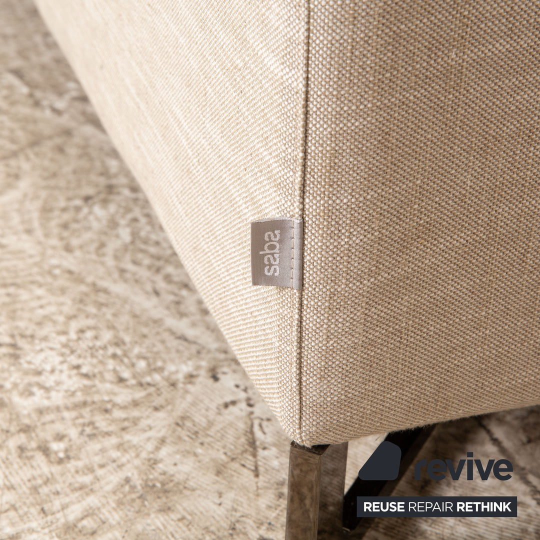 Saba Italia No Logo Fabric Corner Sofa Beige Recamiere Left Sofa Couch