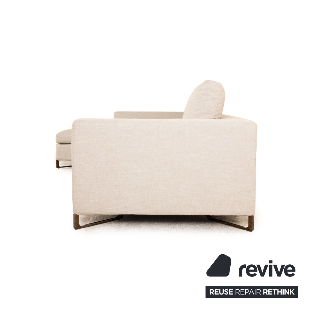 Saba Italia No Logo Fabric Corner Sofa Beige Recamiere Left Sofa Couch