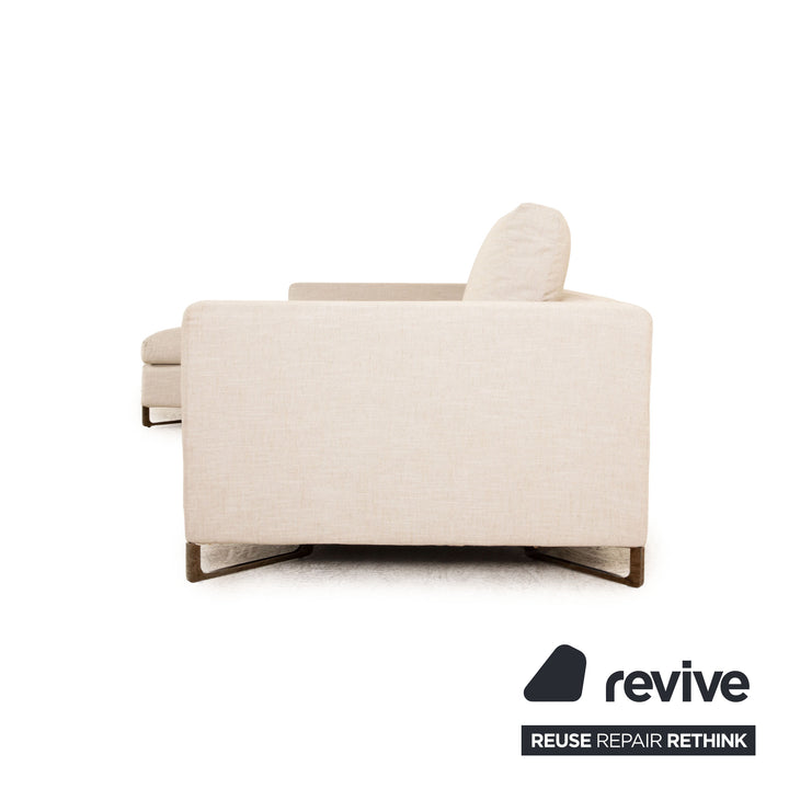 Saba Italia No Logo Fabric Corner Sofa Beige Recamiere Left Sofa Couch