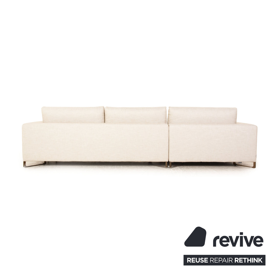 Saba Italia No Logo Fabric Corner Sofa Beige Recamiere Left Sofa Couch