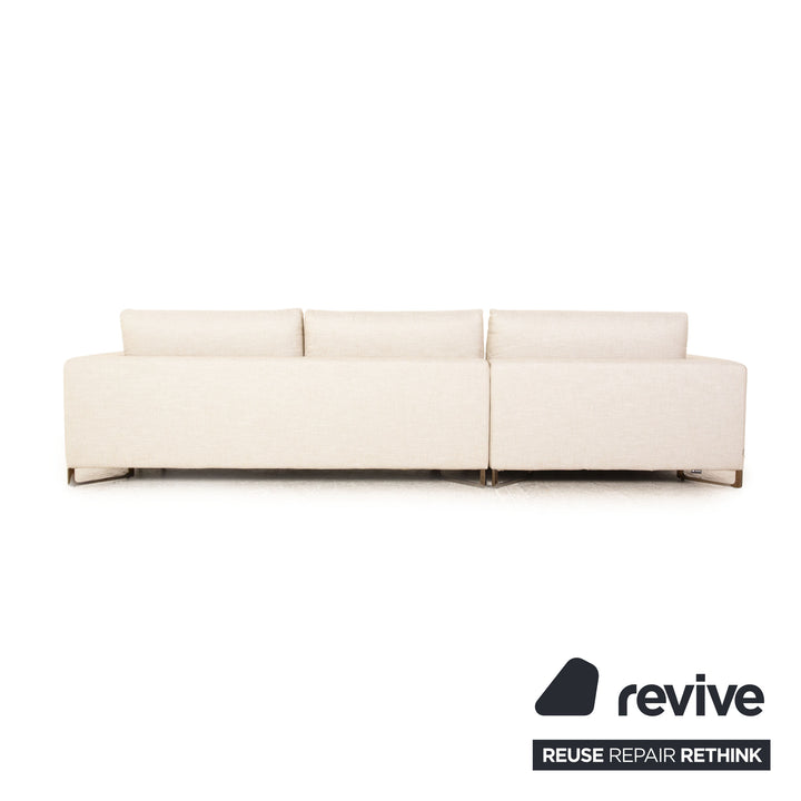Saba Italia No Logo Fabric Corner Sofa Beige Recamiere Left Sofa Couch