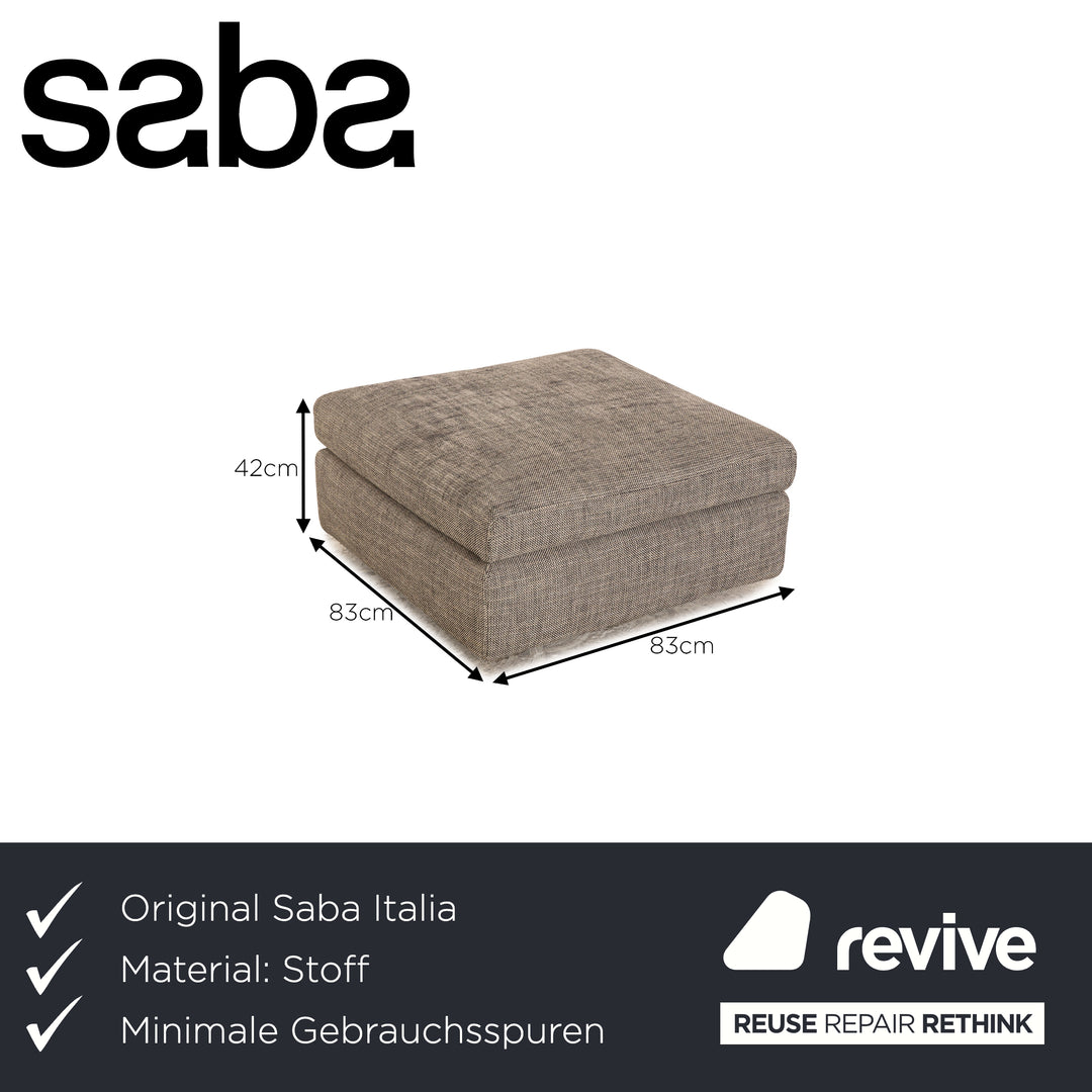 Saba Italia fabric pouf grey