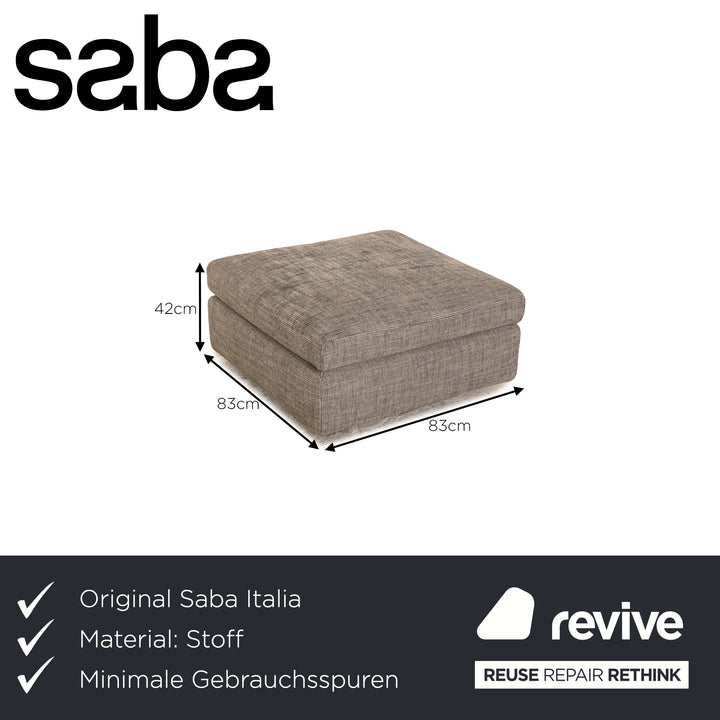 Saba Italia fabric pouf grey