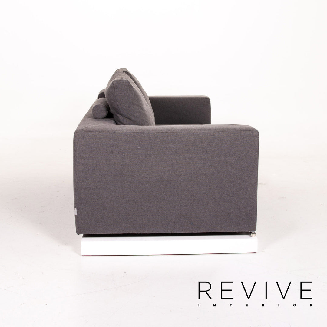 Saba Italia fabric sofa set gray 1x two-seater 1x stool #14121