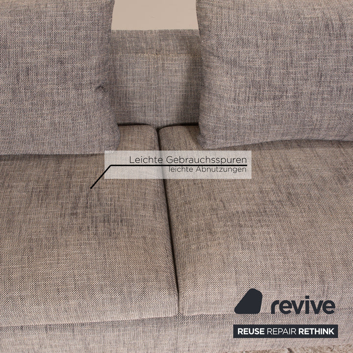Saba Italia Stoff Zweisitzer Grau Sofa Couch