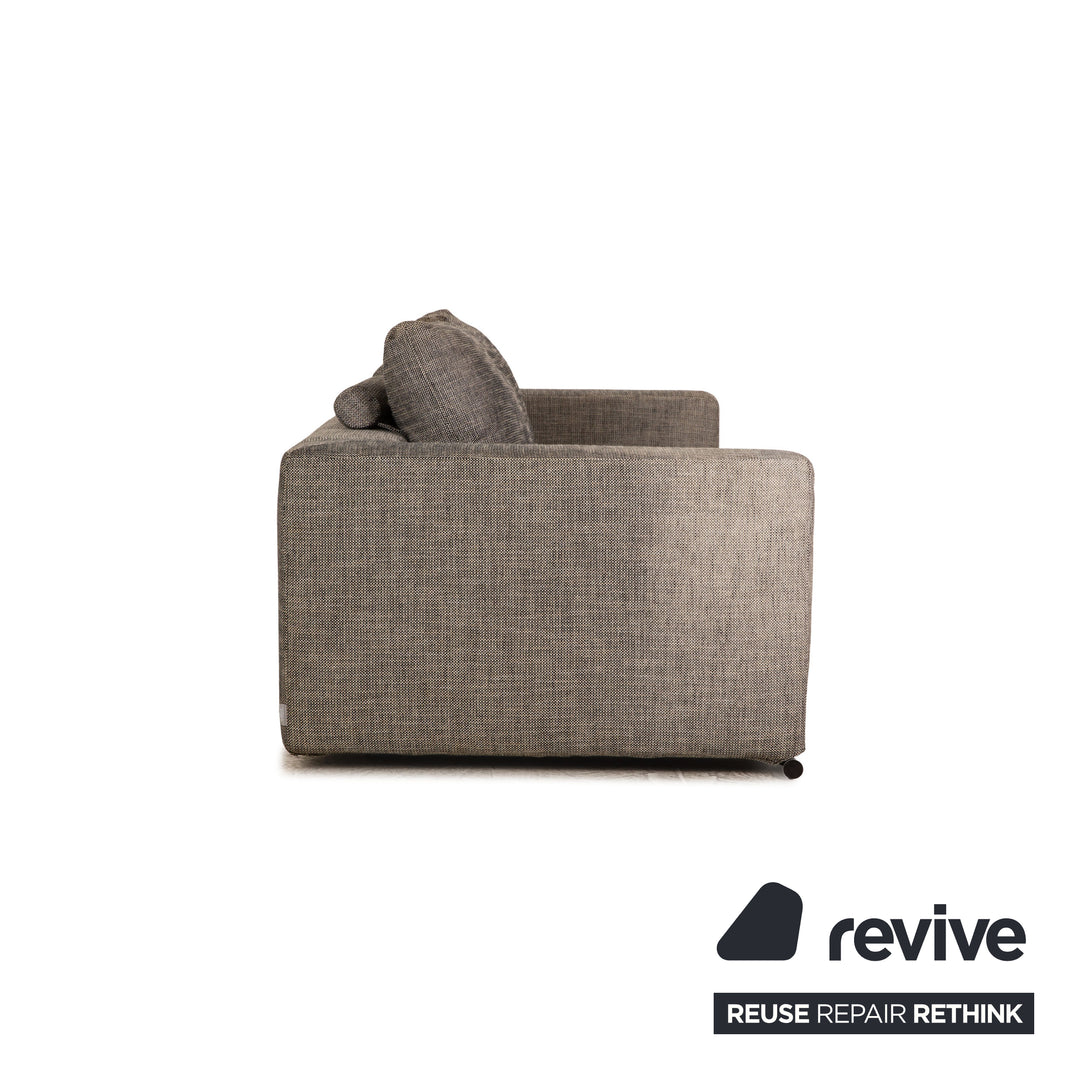 Saba Italia Stoff Zweisitzer Grau Sofa Couch