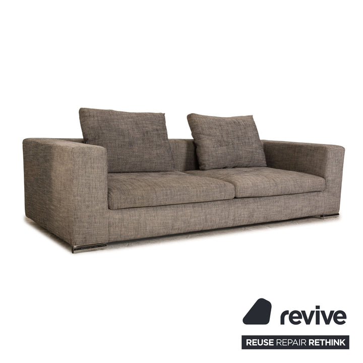 Saba Italia Stoff Zweisitzer Grau Sofa Couch