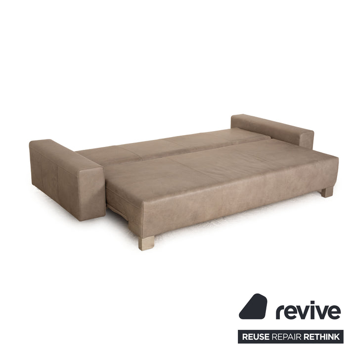 Signet Pallini leather sofa set gray three-seater stool manual function sofa bed