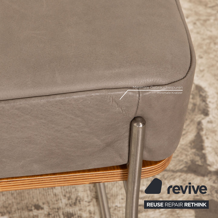 Signet Pallini leather sofa set gray three-seater stool manual function sofa bed