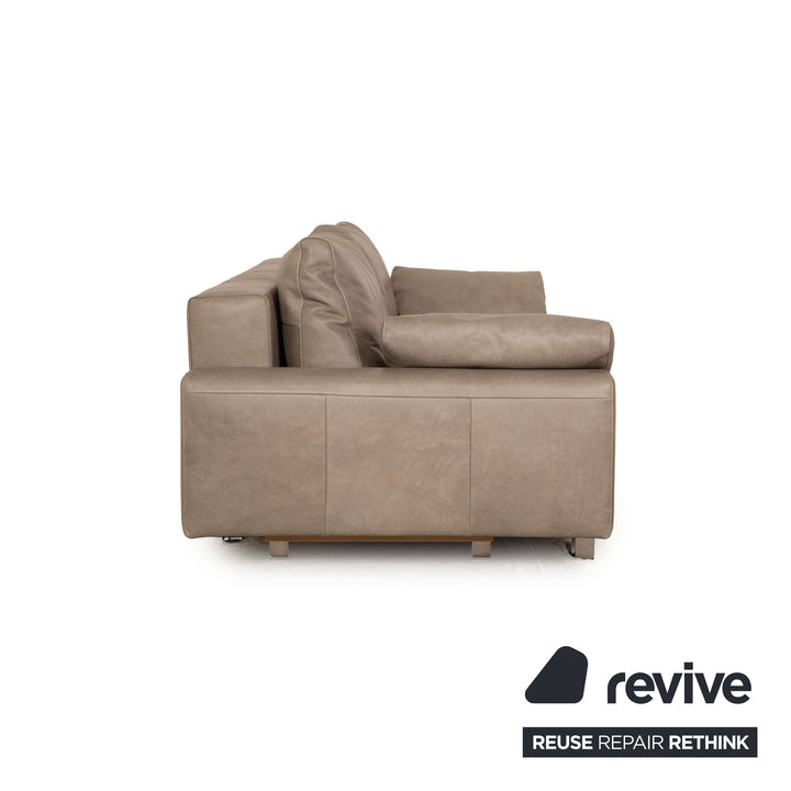 Signet Pallini leather sofa set gray three-seater stool manual function sofa bed