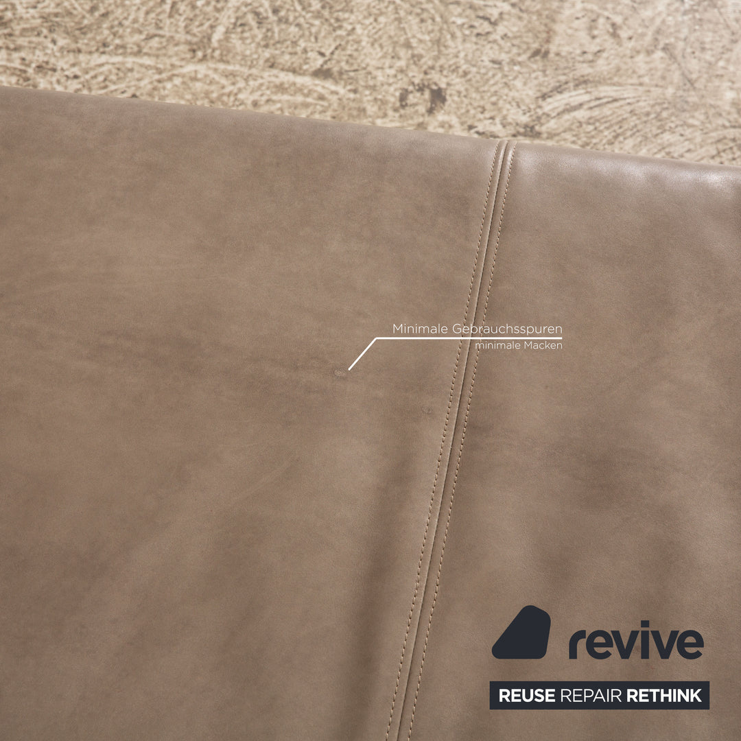 Signet Pallini leather sofa set gray three-seater stool manual function sofa bed