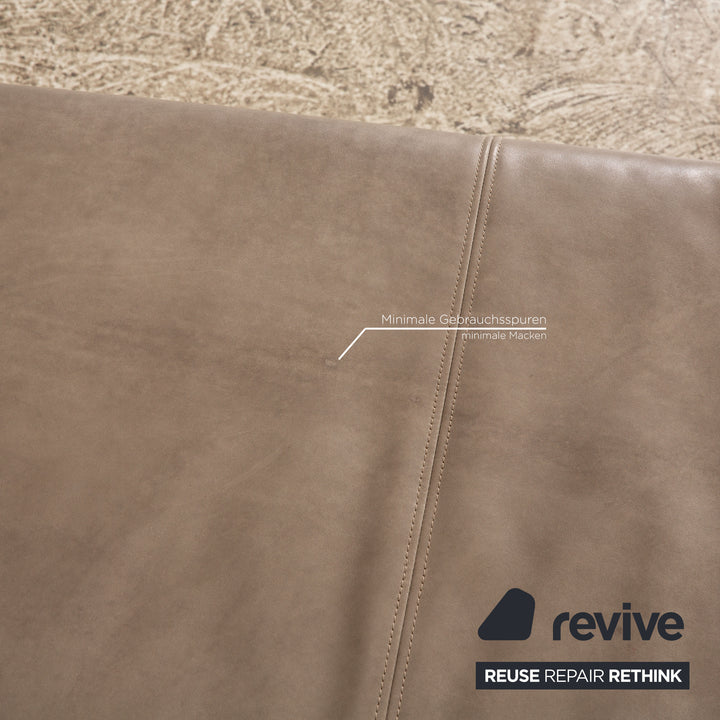 Signet Pallini leather sofa set gray three-seater stool manual function sofa bed