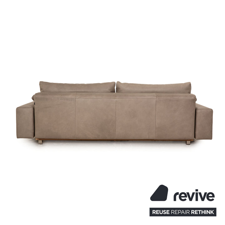 Signet Pallini leather sofa set gray three-seater stool manual function sofa bed