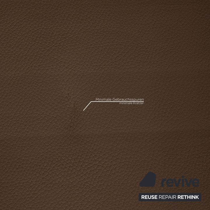 Signet Paule leather sofa gray three-seater couch function sleeping function