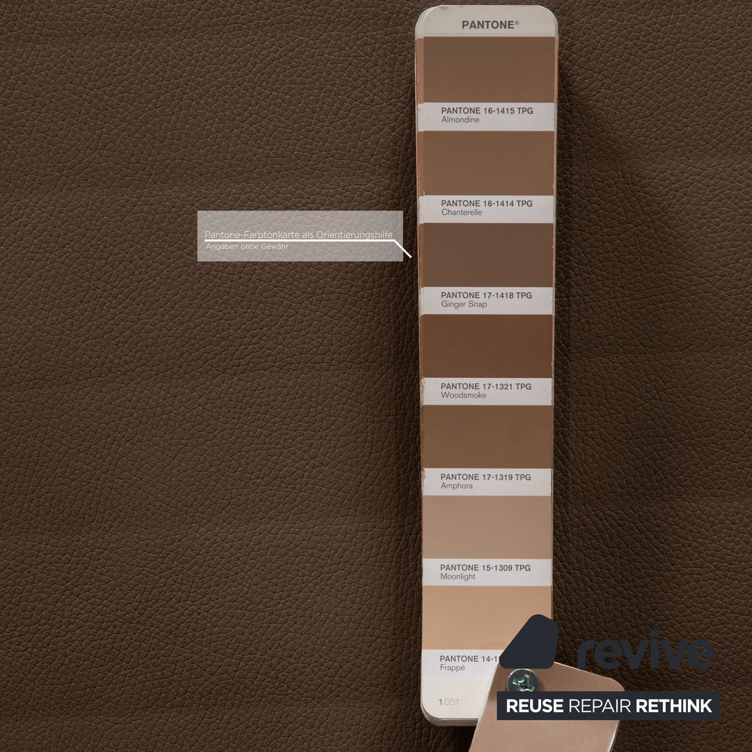 Signet Paule leather sofa gray three-seater couch function sleeping function