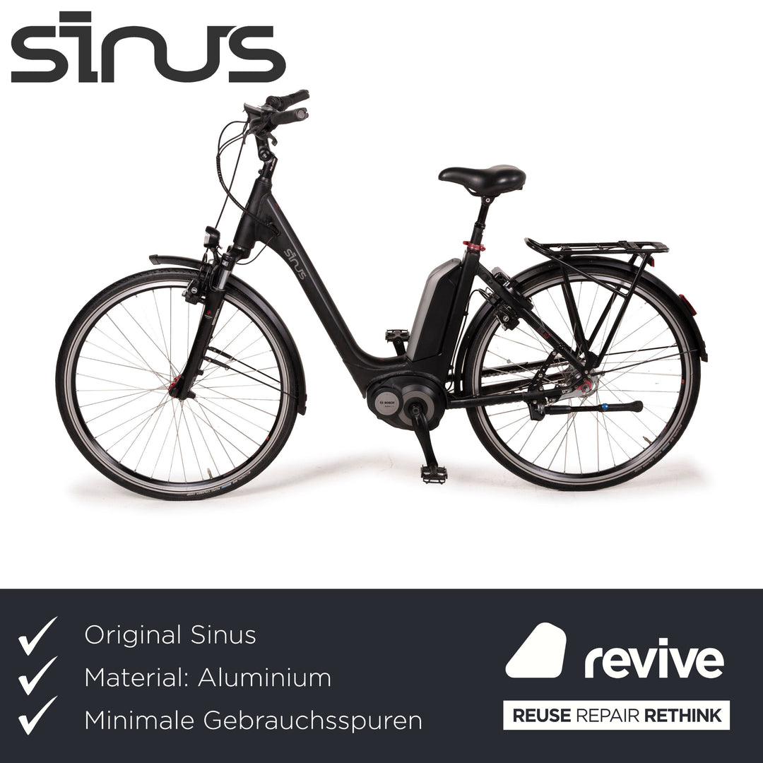 Sinus Tria N7 2017 E-City Bike Schwarz RH 50cm 28" 400Wh Bosch Motor Fahrrad