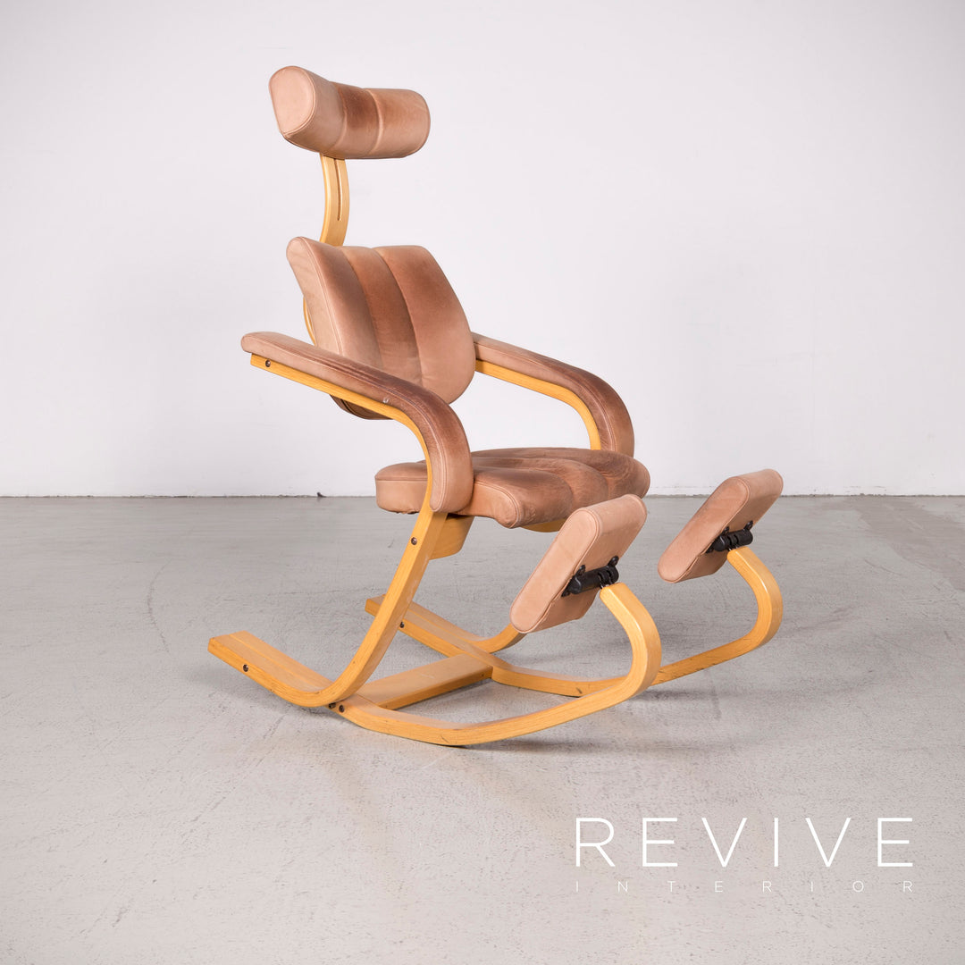 stokke schaukelstuhl Varier Sessel Gravity Balans Braun Leder - 2. Hand