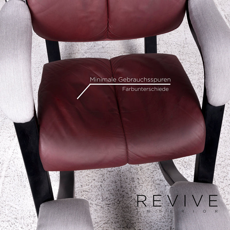 Varier Gravity Balans Designer Leder Stoff Sessel Rot Grau Relax Funktion 