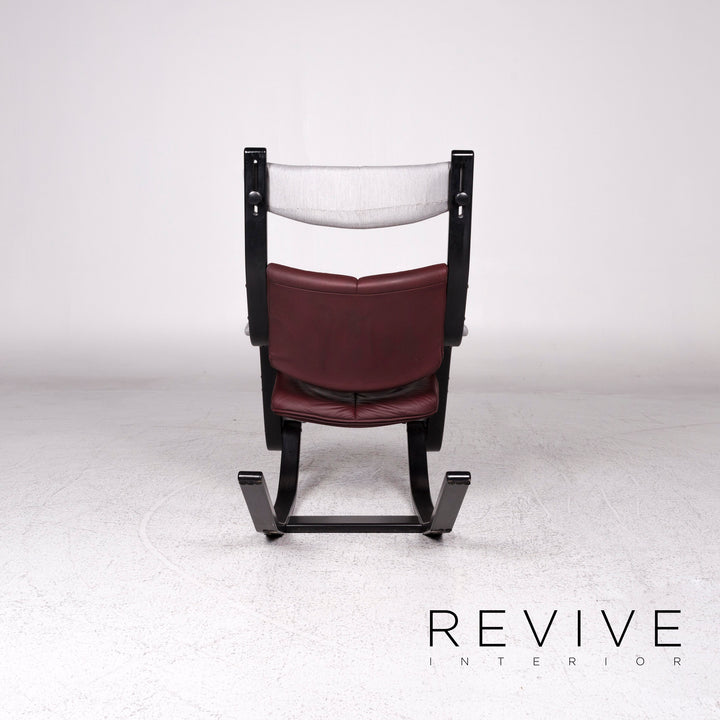 Varier Gravity Balans Designer Leder Stoff Sessel Rot Grau Relax Funktion #9075