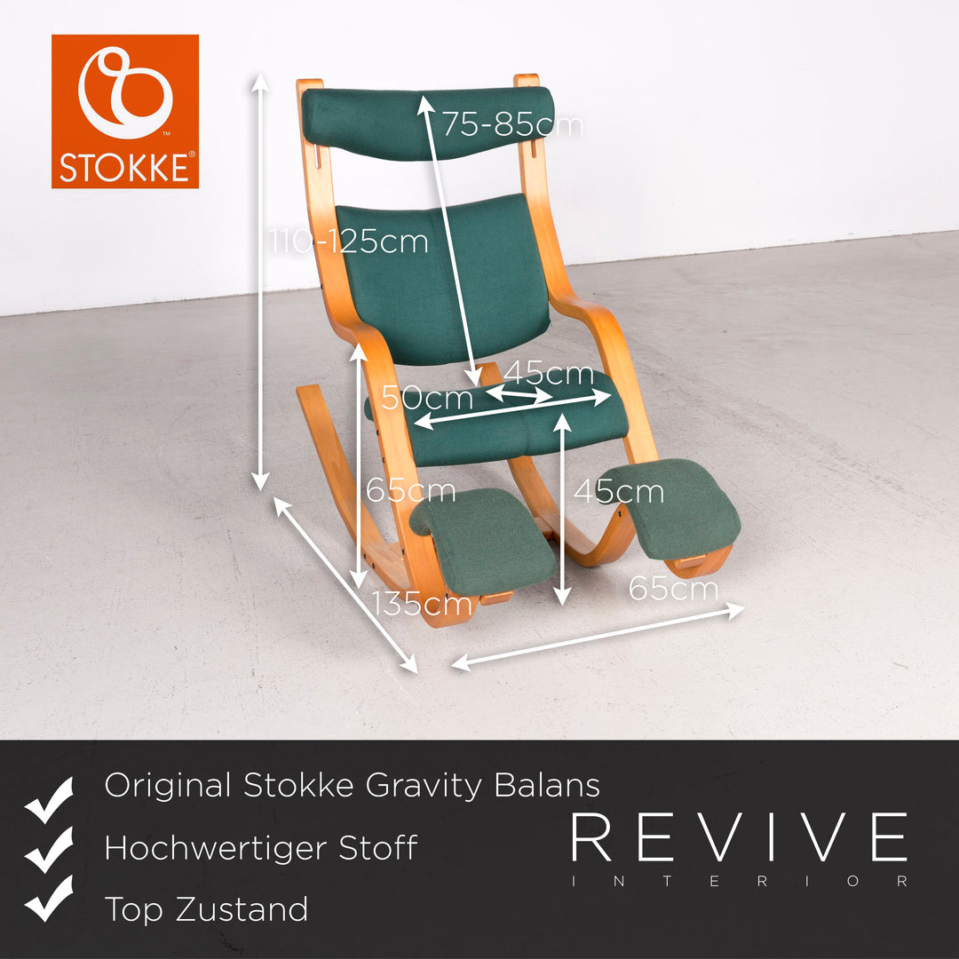 gravity chair stokke Varier Sessel Gravity Balans Grün Stoff - 2. Hand
